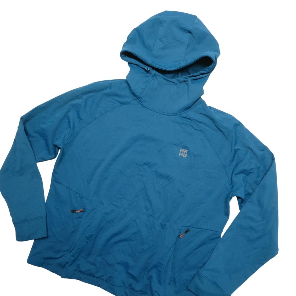 Alaskan Hardgear Thermal Hoodie Sweatshirt Mens XL Blue Fleece Hiking Pullover